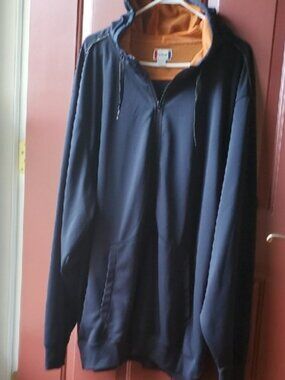 CLIQUE Black and Orange I/2  Zip-Up Hoodie With Kangaroo Pocket 5XL